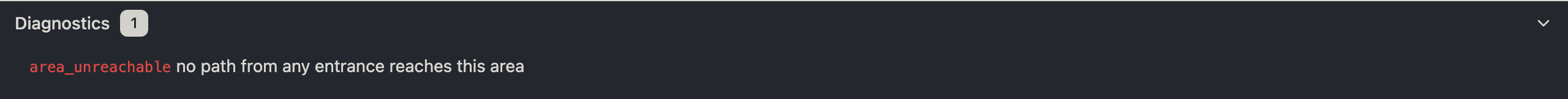 The diagnostics panel listing a navigable finding while the document stays editable